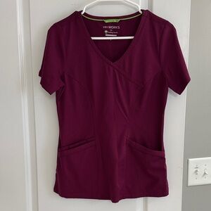 Healing Hands Scrub Top - Wine